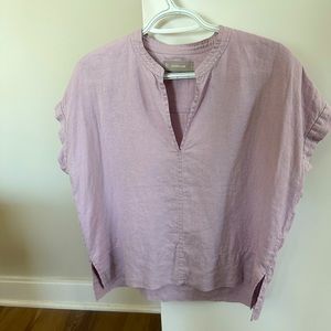 Everlane The Linen Split-Neck Top Lavender Size 4